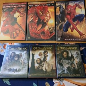 DVD Lot 6 Spider-Man Trilogy Lord Of The Rings Trilogy